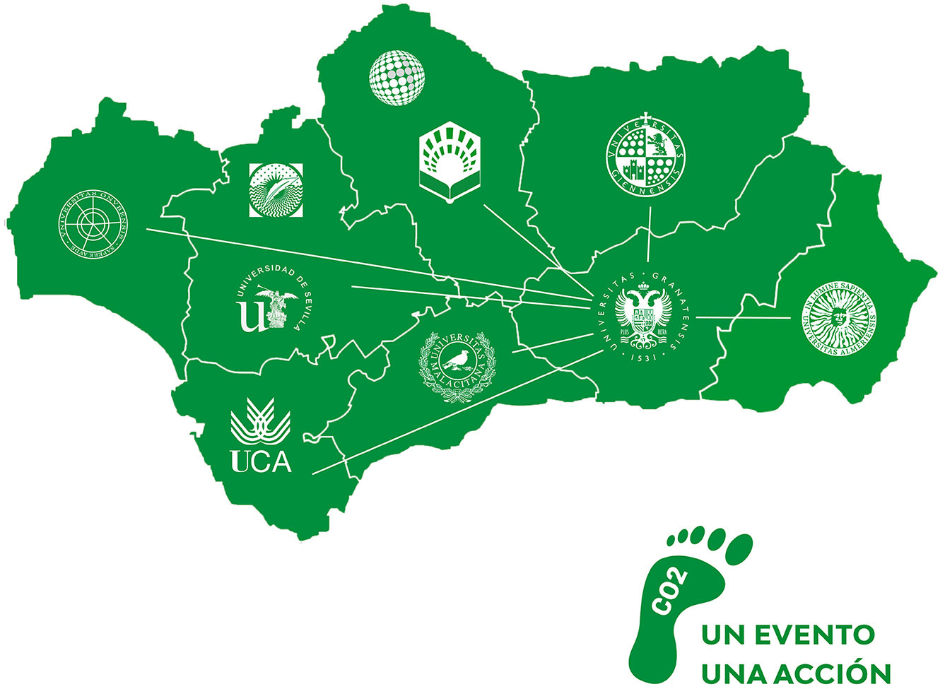 mapa andalucia logos universidades